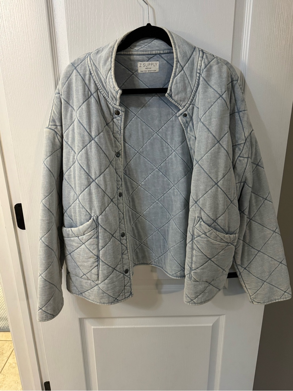 Z Supply Quilted Light Blue Jacket